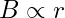 B\propto r